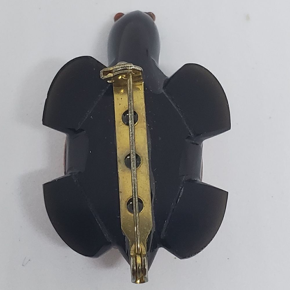Goldstone Turtle Brooch  - Picture 4 of 4